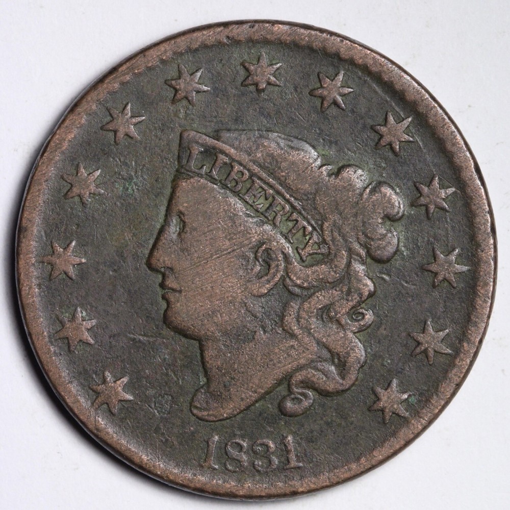 1831 Coronet Head Large Cent CHOICE FINE/VF E291 DCH