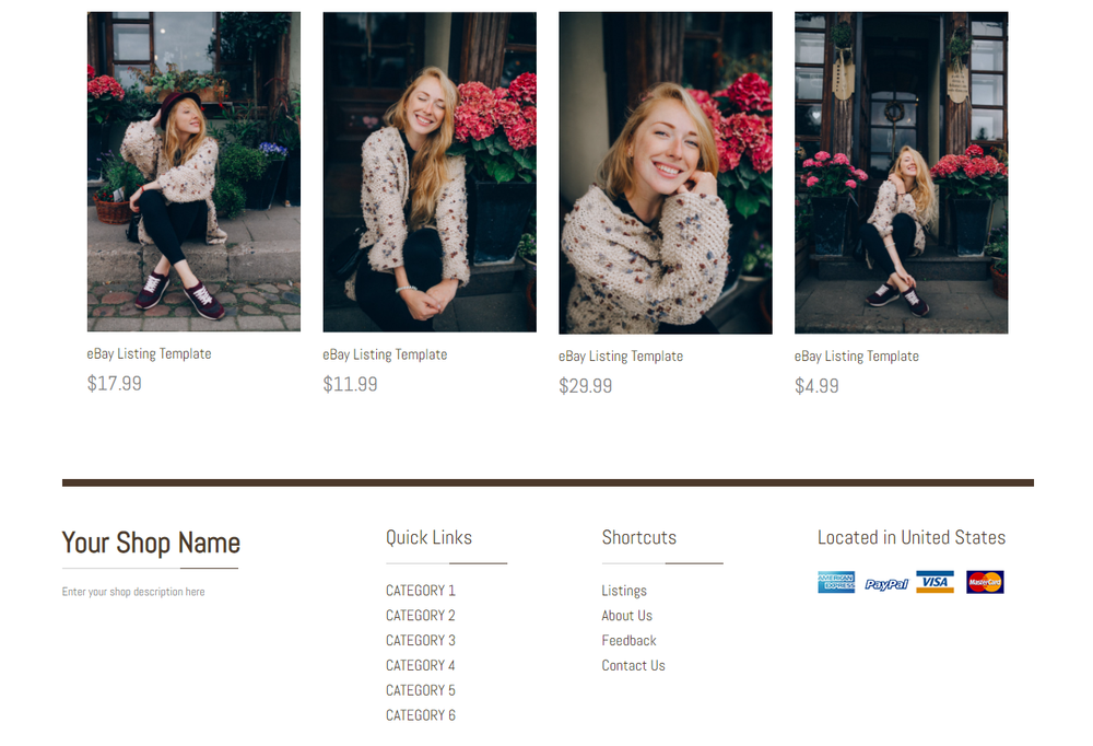 MAROON | Mobile Responsive eBay Listing Template 2024 | HTTPS Secured Compliant