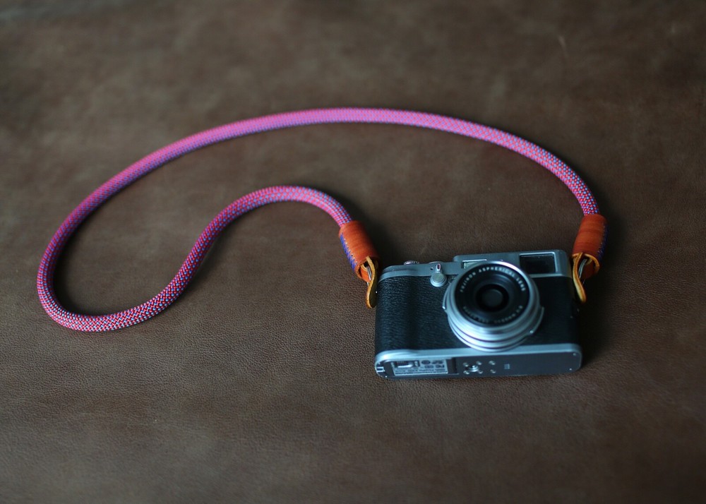Red & Blue Climbing Rope Camera Strap – Handmade by Windmup