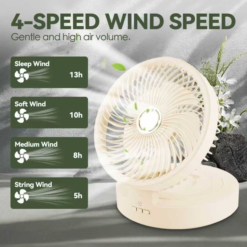 USB Rechargeable Cordless Fan with Remote Auto Oscillation Aroma Diffuser Night