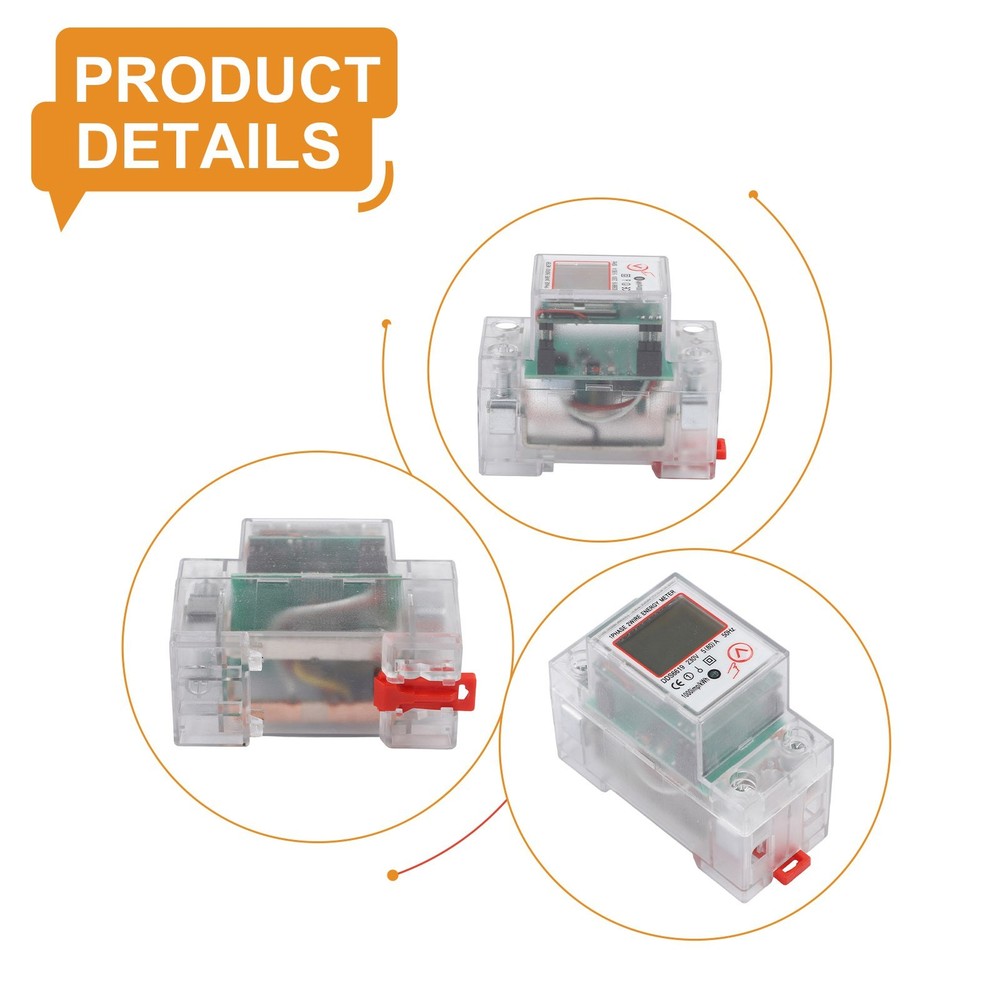 80A Maximum Current Single Phase Energy Meter kWh Voltage Current Power
