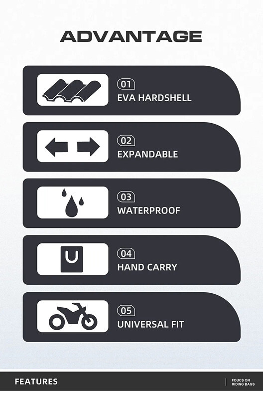 Rhinowalk Motorcycle Tail Bag Waterproof Expandable Hardshell Back Seat Bag