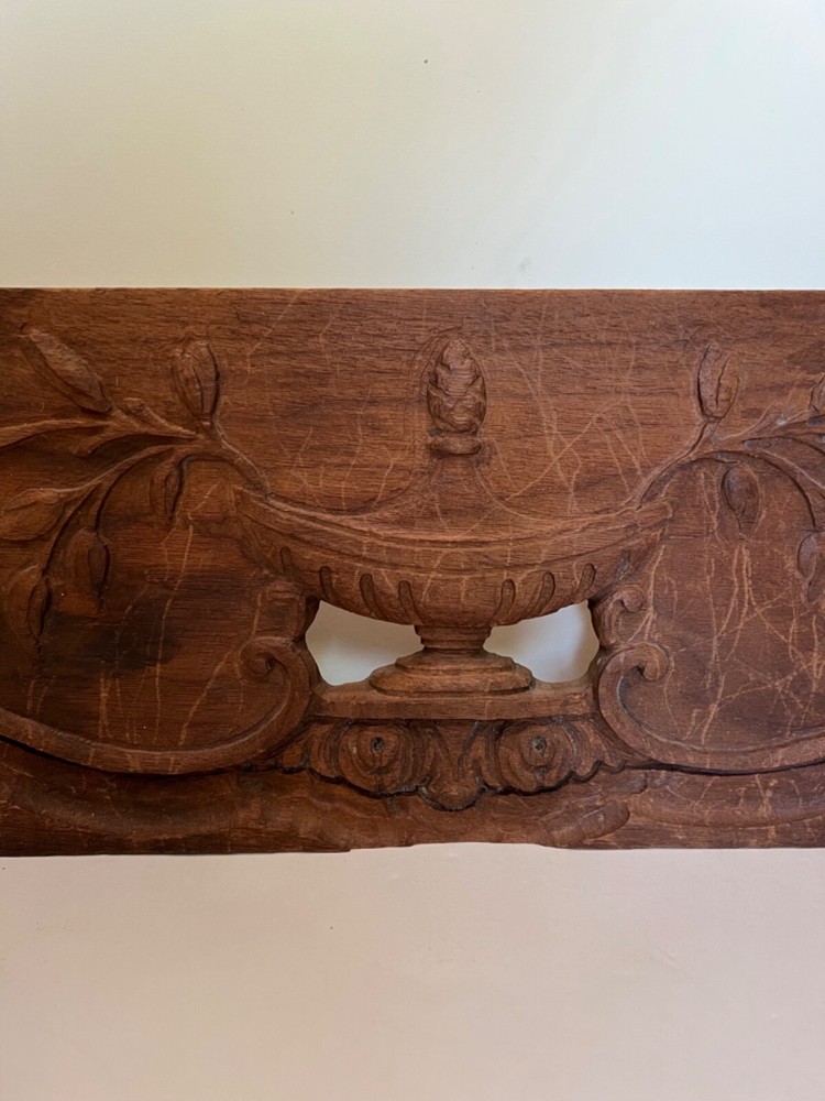 salvaged antique carved board
