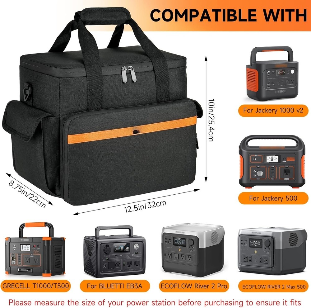 Carrying Case Compatible with Explorer 500/ECOFLOW River/River Pro/BLUETTI EB3A