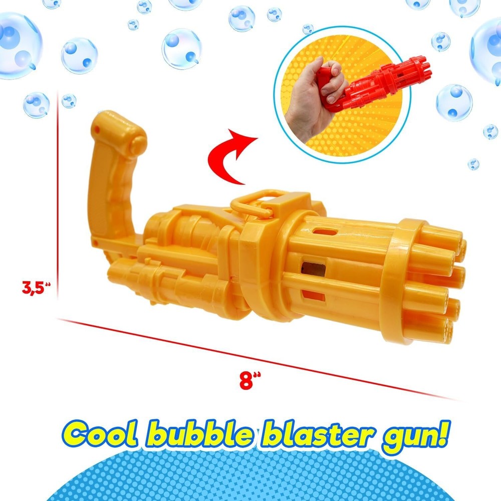 JA-RU Blitz Bubble Blaster Machine Gun (3 Bubble Gun) w/Bubble Tray & Soap...