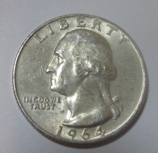1964  Washington Silver Quarter   90% Silver