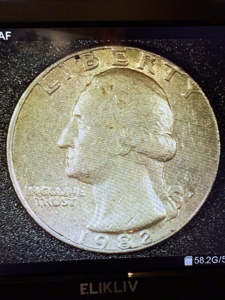 1982 P Quarter Error Obverse Partial Collar Error