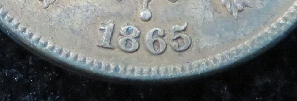 1865 Two Cent Piece * Repunched Date * Doubled 1 and 8 * 5673