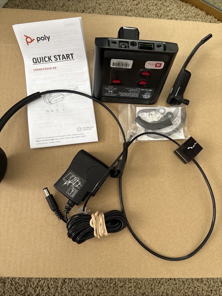 Plantronics CS540 Wireless Headset System w/ Base – Missing AC Plug Adaptor