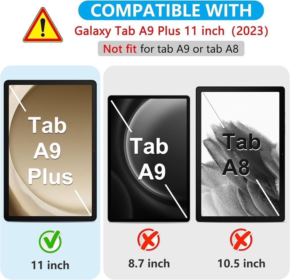 (2 Pack) Screen Cover For Samsung Galaxy Tab A9+ Screen Protector Tempered Glass
