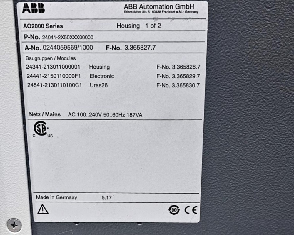 ABB AO2020 Integrated Analyzer System [#B250904]