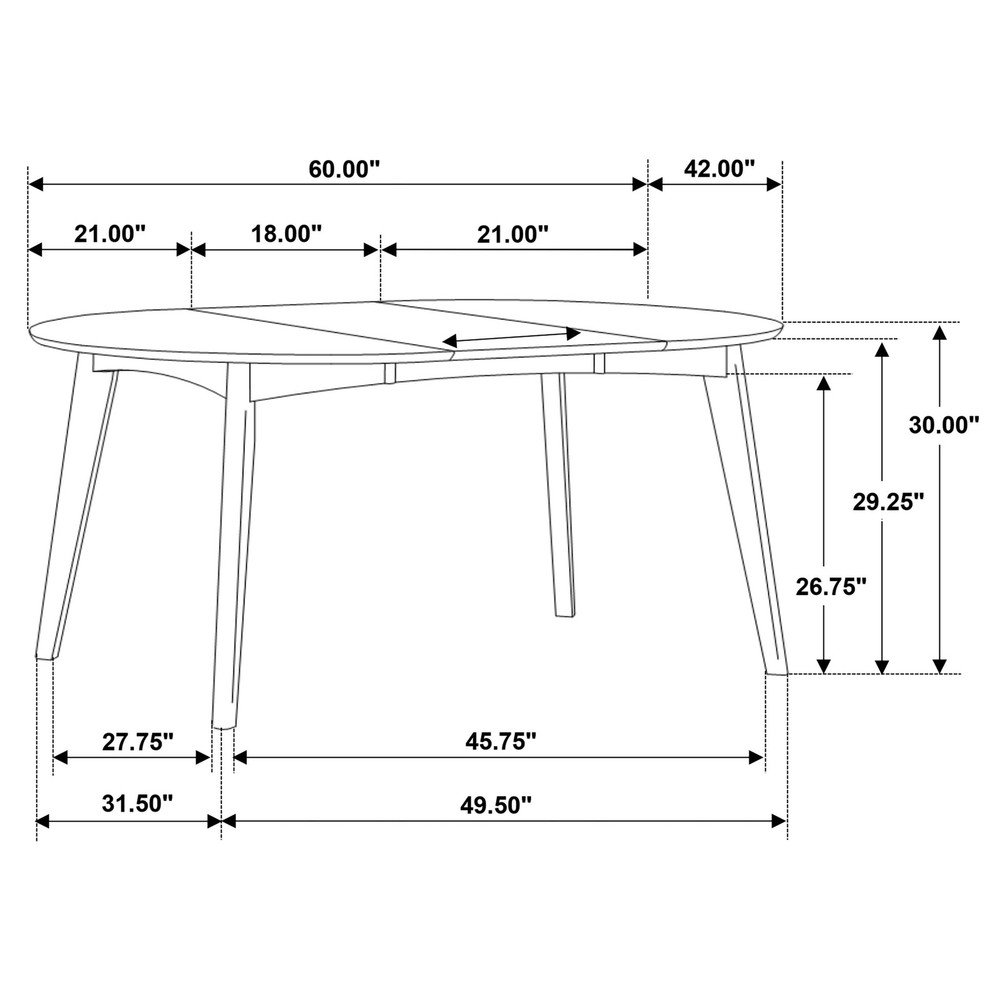 Thomson Dark Walnut Extension Leaf Dining Table