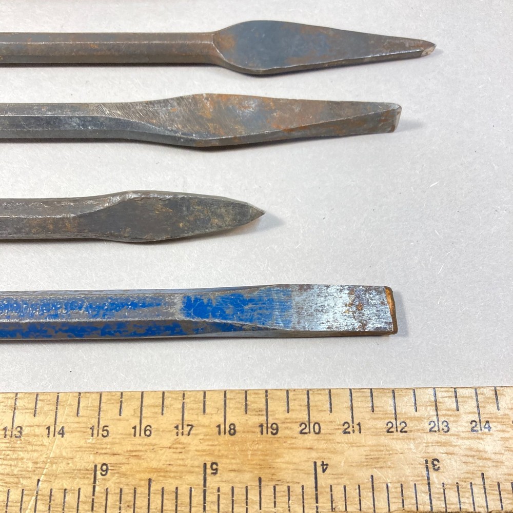 Cold Chisel Lot 5 Pc w/ 3 Cape Chisels