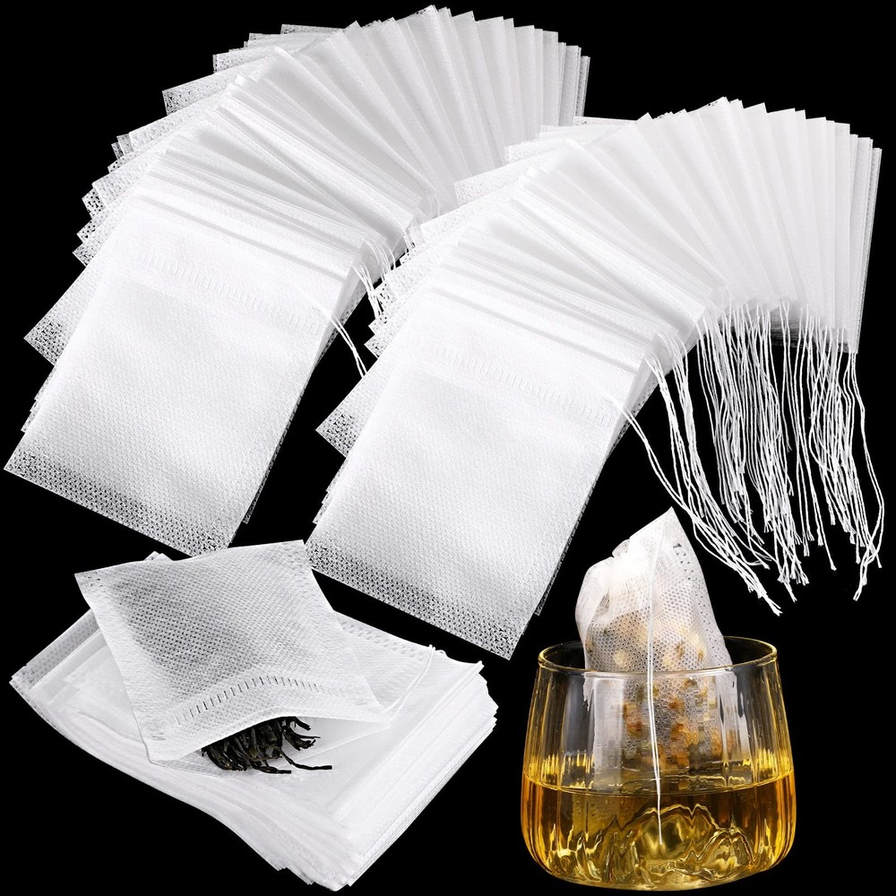 1000 Pcs Disposable Tea Bags Bulk for Loose Leaf Tea Drawstring Empty Coffee ...