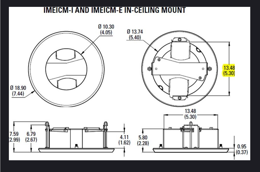 Pelco IMEICM-I Sarix Enhanced In-Ceiling Mount for Indoor Dome Camera