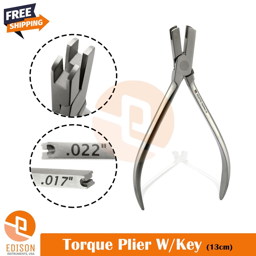 Dental Torque Bending Plier With Key Torquing Rectangular Square .017''/.022''
