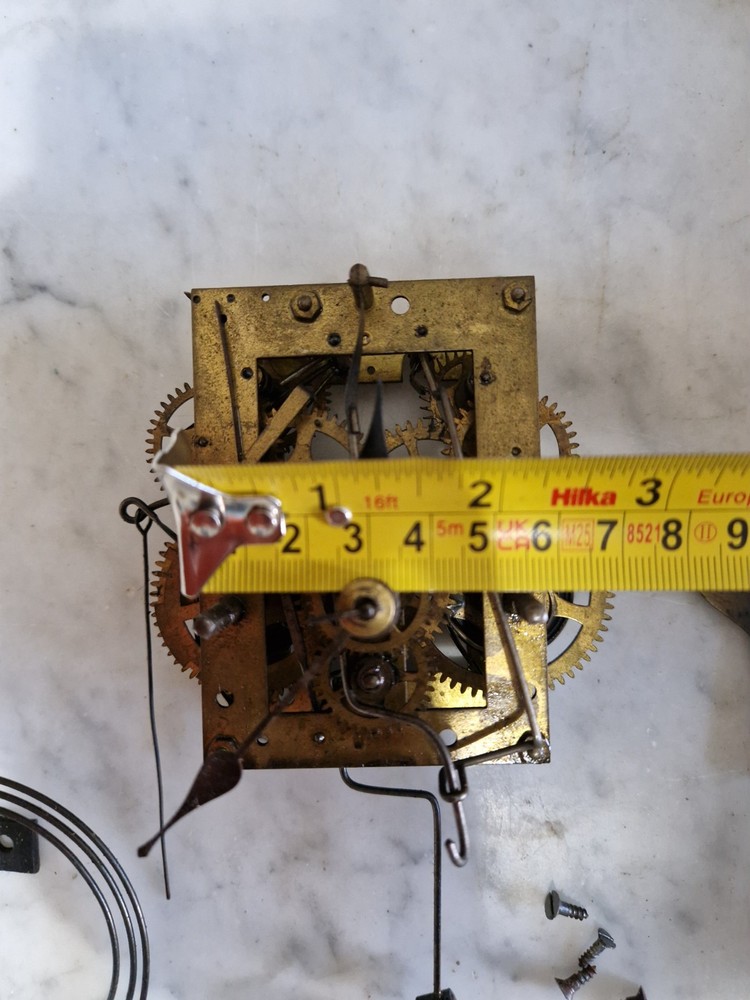 Antique American Clock Movement And Dial Gong Ect