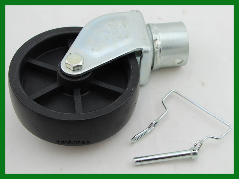 Trailer Jack 6" Plastic Caster Wheel with Pin -2" ID