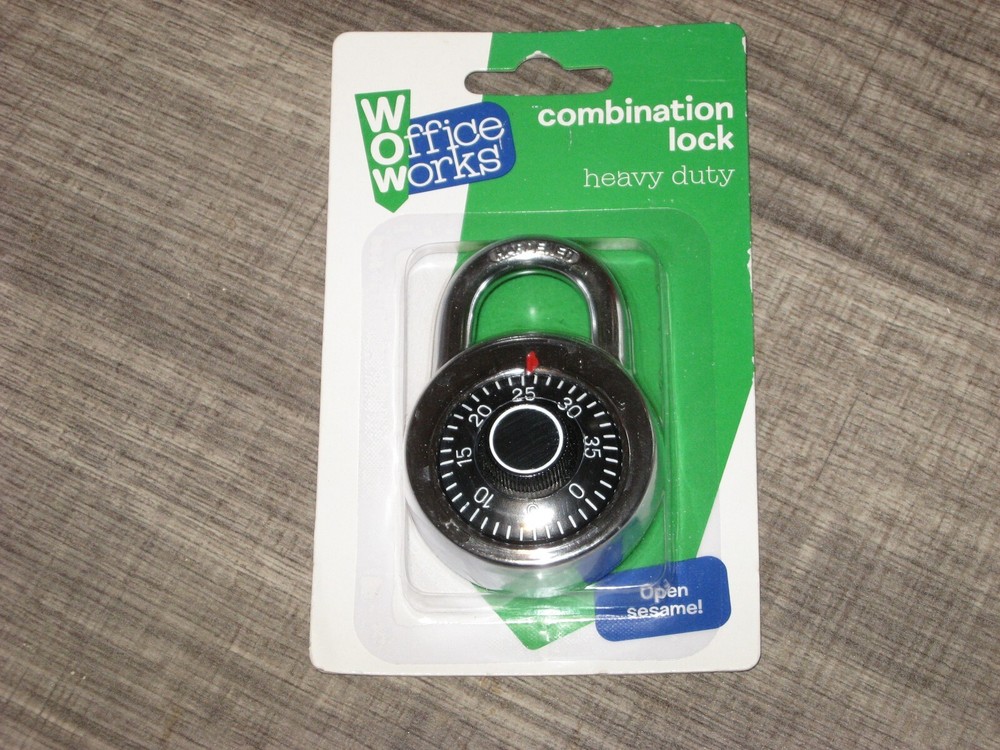 OFFICE WORKS HEAVY DUTY COMBINATION LOCK NEW