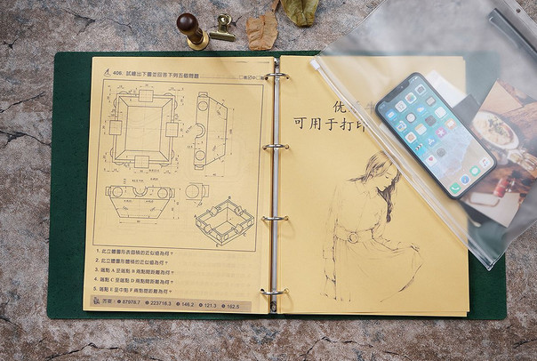 A4 Writing notes Notebook travel Diary Notepad handmade cow leather green Q271
