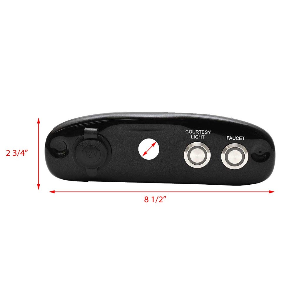 Tracker Boat Push Button Panel 174472 | 8 1/2 x 2 3/4 Inch Black