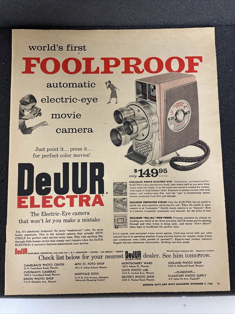 Vintage 1950’s Print Camera Advertisements