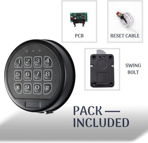 Gun Safe Lock Replacement & Swing Bolt Lock Black Keypad Electronic Safe Lock .