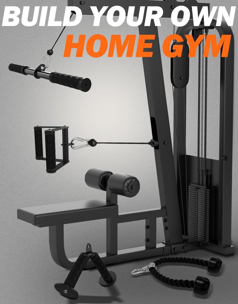 Cable Machine Attachment Set, LAT Pulldown Attachments for Home Gym Equipment...