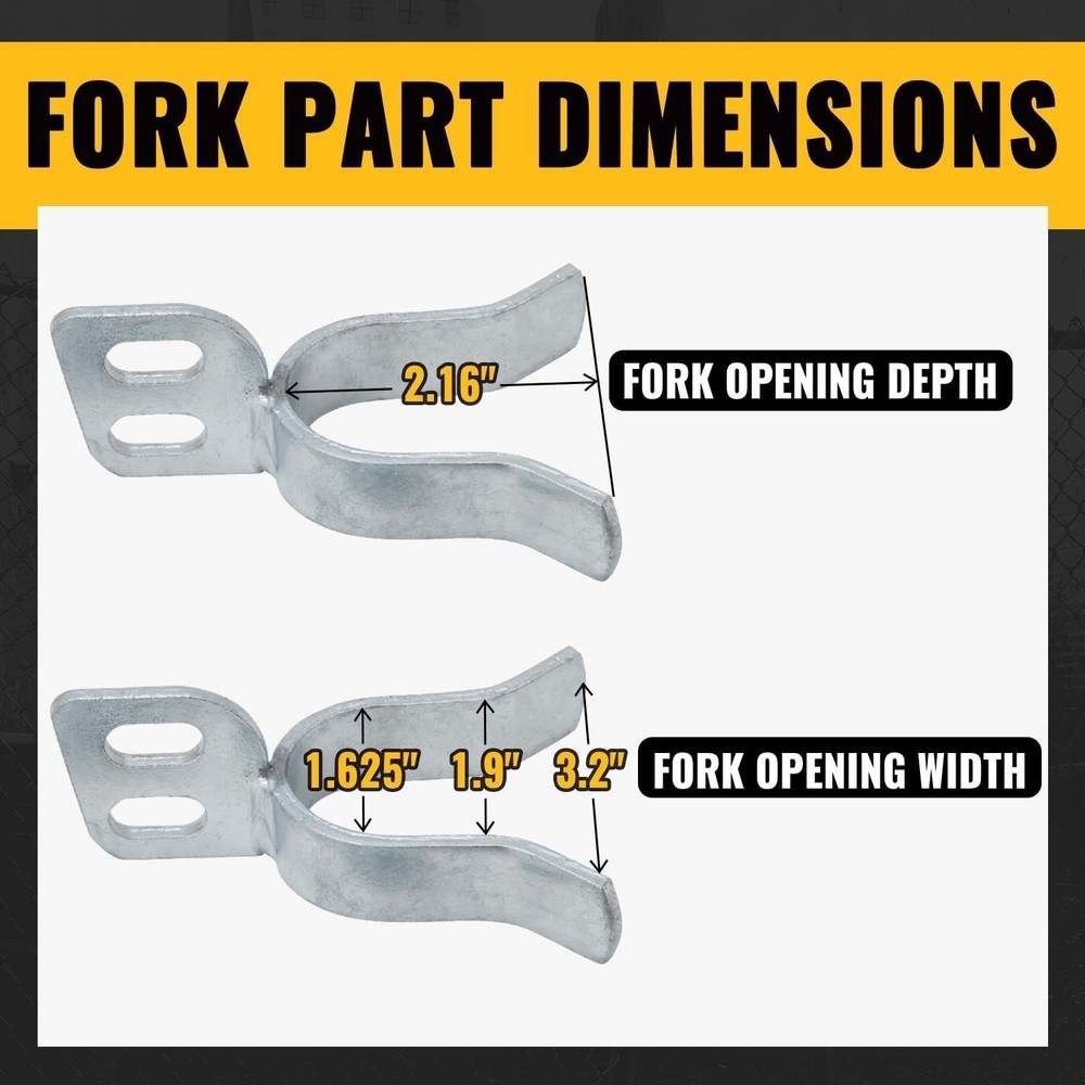 Fence Fork Lock, Galvanized Steel, 1 PCS