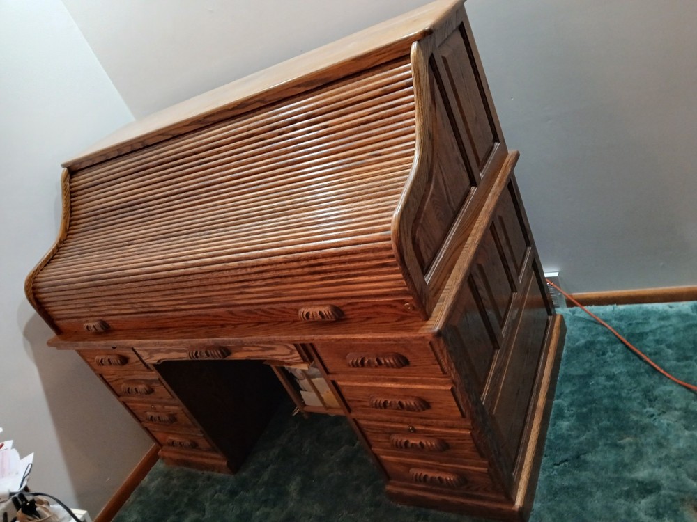 Oak Roll Top Desk