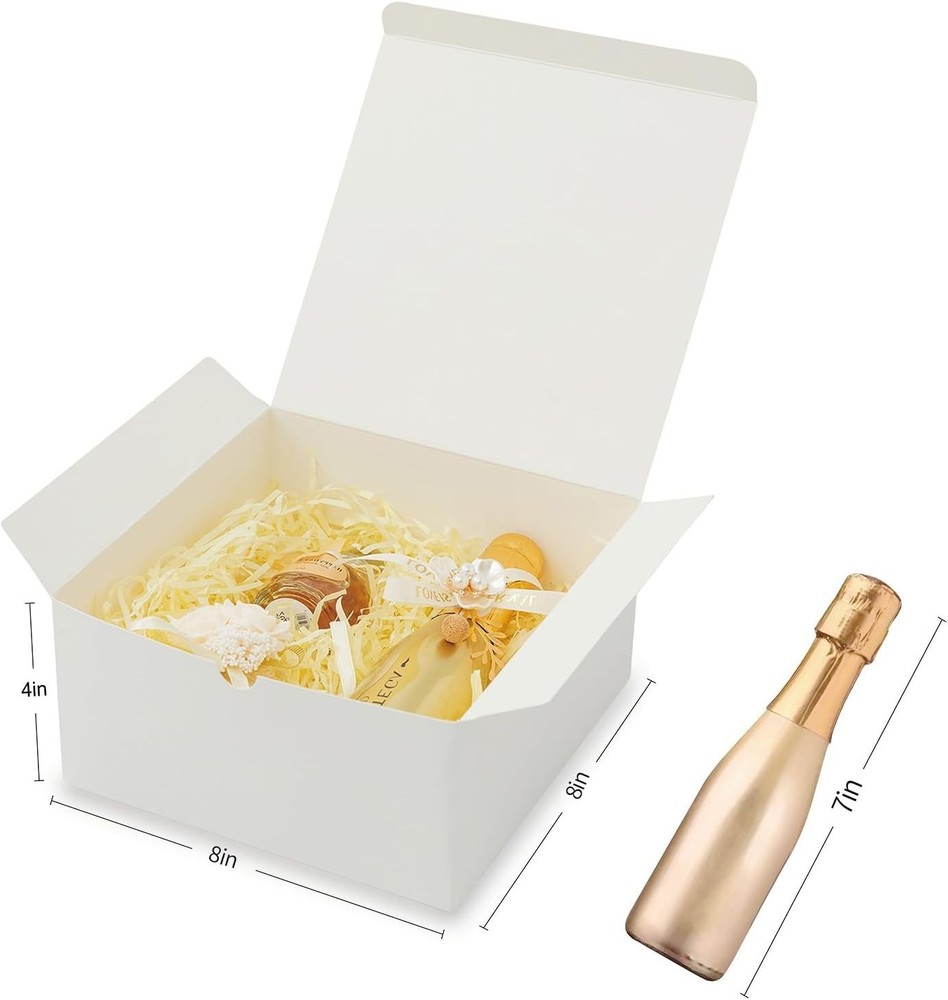 Sturdy Easy Assemble Gift Boxes - 12 White Glossy Boxes for Every Celebration