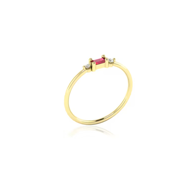 Natural Ruby Ring Minimalist Birthday Anniversary Gift for her 925 Silver