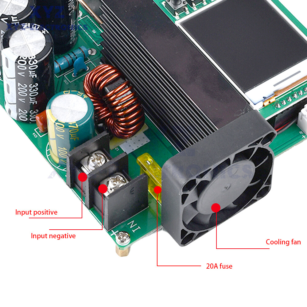 DC9V~60V 900W 15A CNC Constant Current Voltage DC Boost Module LCD Display