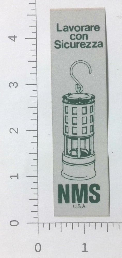 Vintage NMS Sicurezza Mining Safety Lamp Sticker Decal