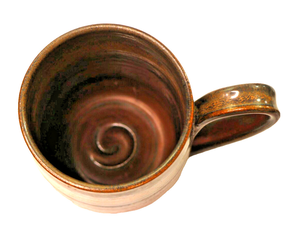 Fine Artistic Signed Studio Hand-thrown Stoneware Pottery Coffee Cup "AB"