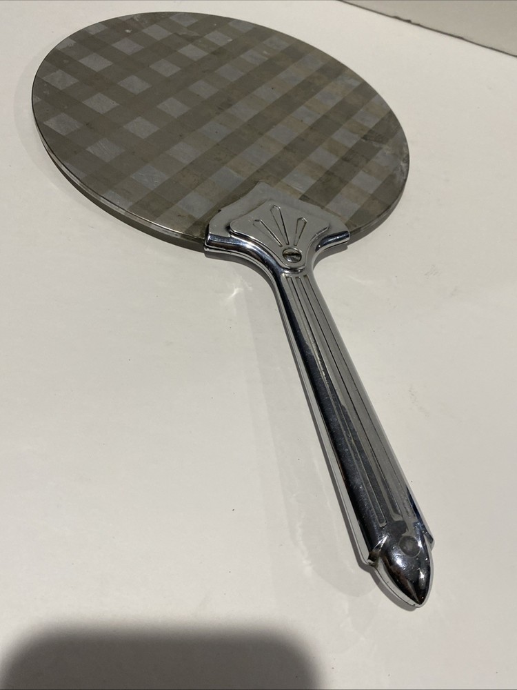 Vintage Silver Tone Hand Held Mirror