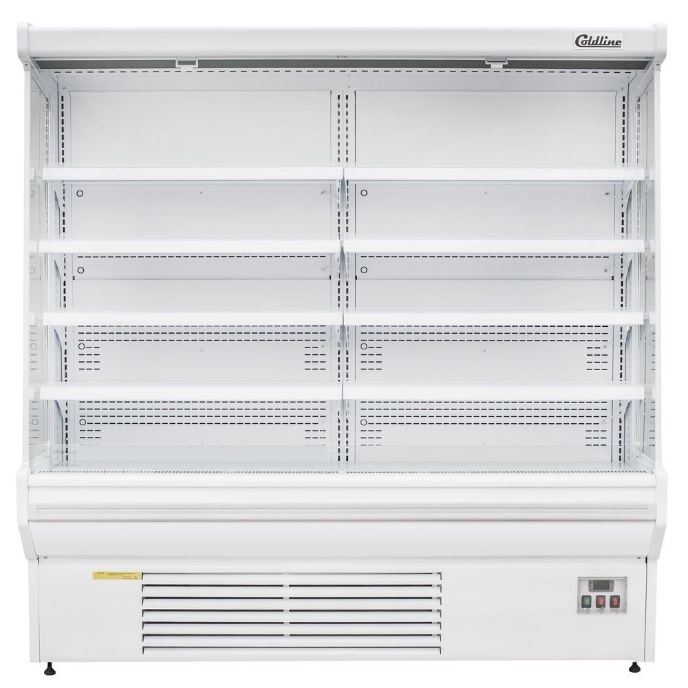 76" Open Air Refrigerated Display Merchandiser, 220V -White - 27.6" Deep