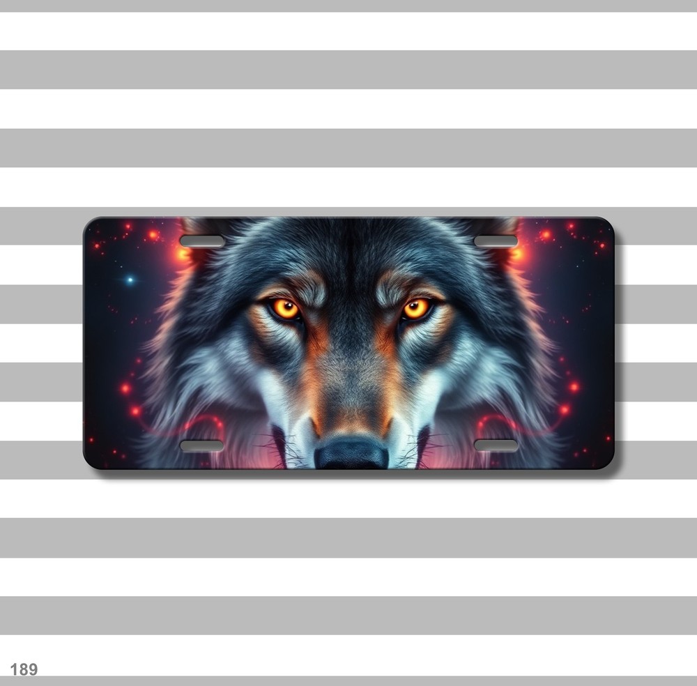 Hyperrealistic Wolf License Plate Personalized Vanity Plate Birthday Gift