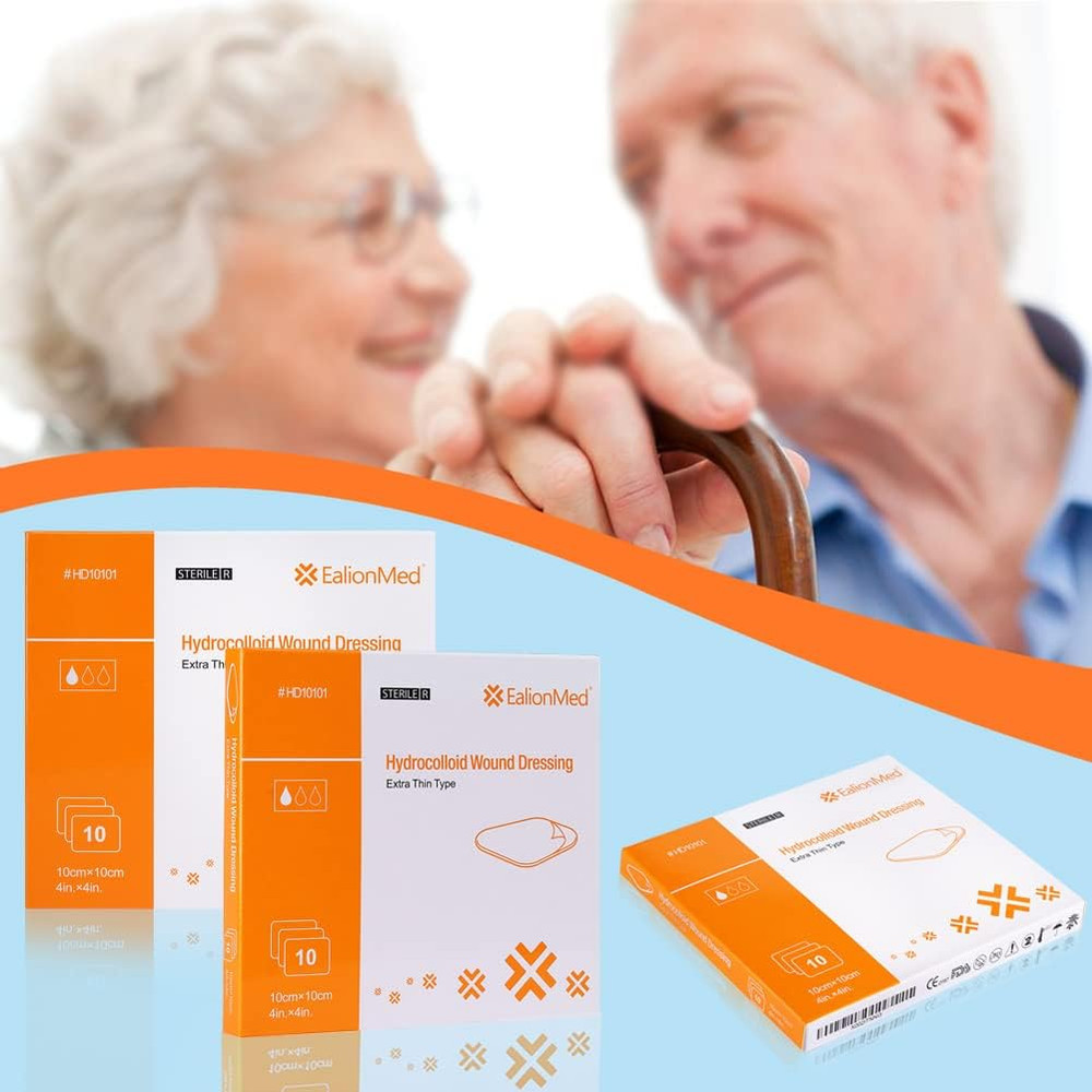 Hydrocolloid Bandage, Hydrocolloid Wound Dressing Thin Type 4'' X 4'' for Light