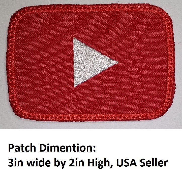 YOUTUBE PLAY BUTTON Embroidered Patch -