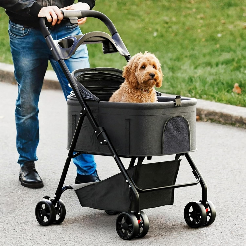 Pet Stroller 3 in 1 Foldable Dog Stroller, Cat Strollers, Foldable Pet Strollers