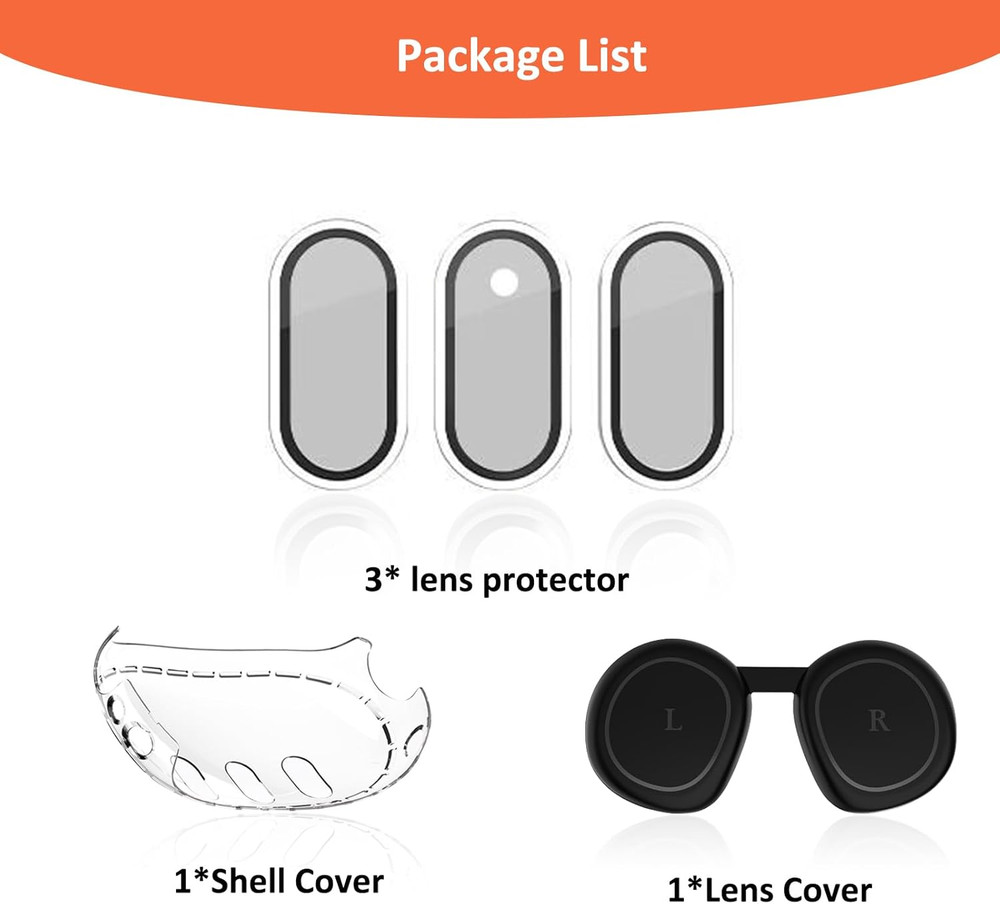 3-In-1 Lens Protector for Meta Quest 3, Plastic Hard Protective Shell Cover, Hig