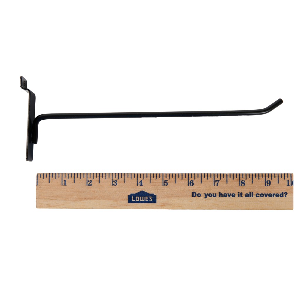 10 inch Black Peg Hook for Slatwall - 25 Count