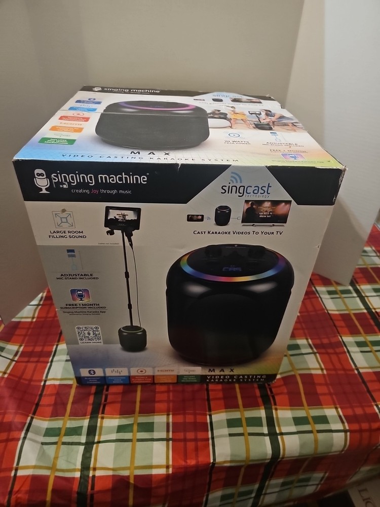 Singing Machine Sing Cast Max, White VIDEO CASTING KARAOKE SYSTEM NEW