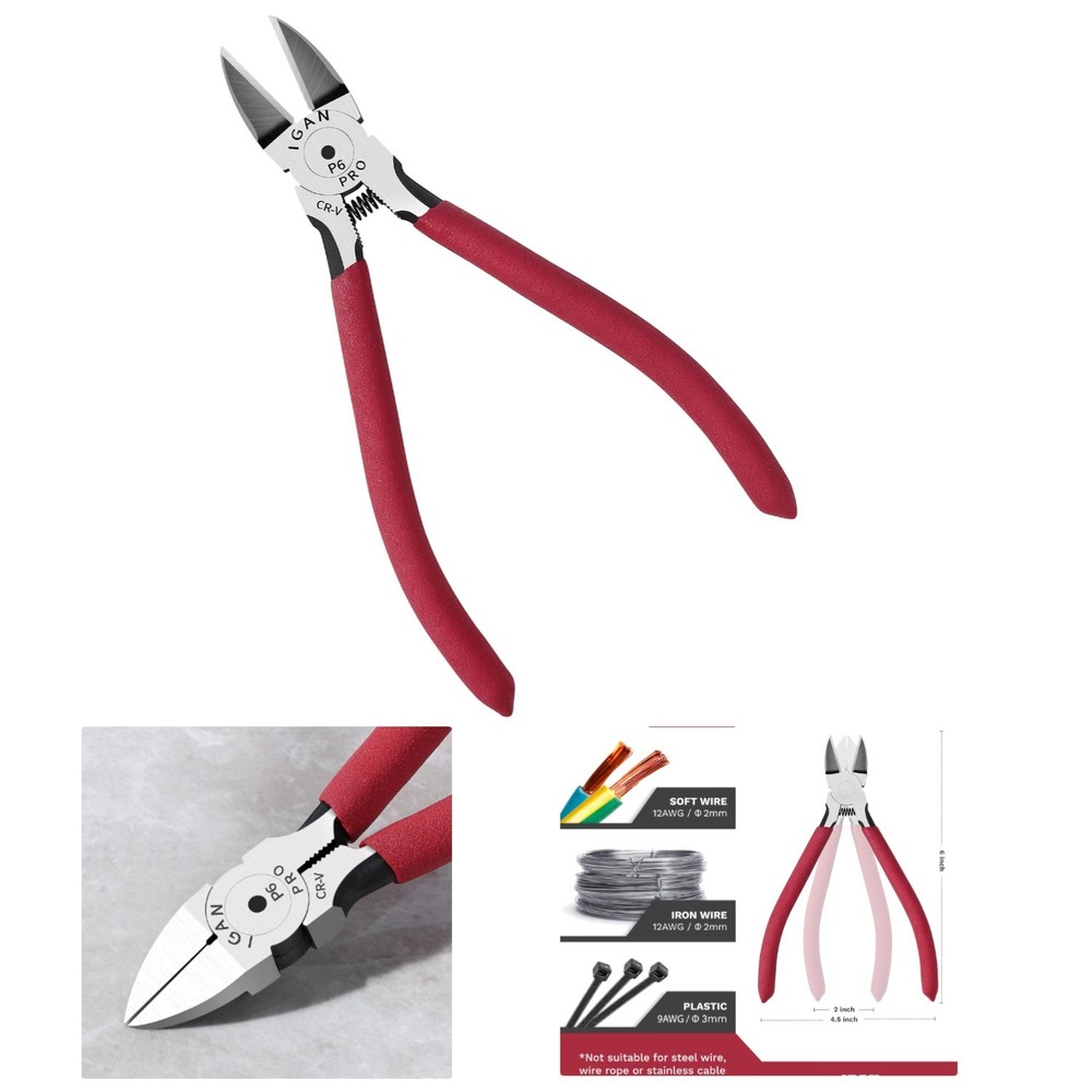 Heavy Duty 6-Inch Ultra Sharp Wire Snips - Ideal for Crafting & Electrical Tasks