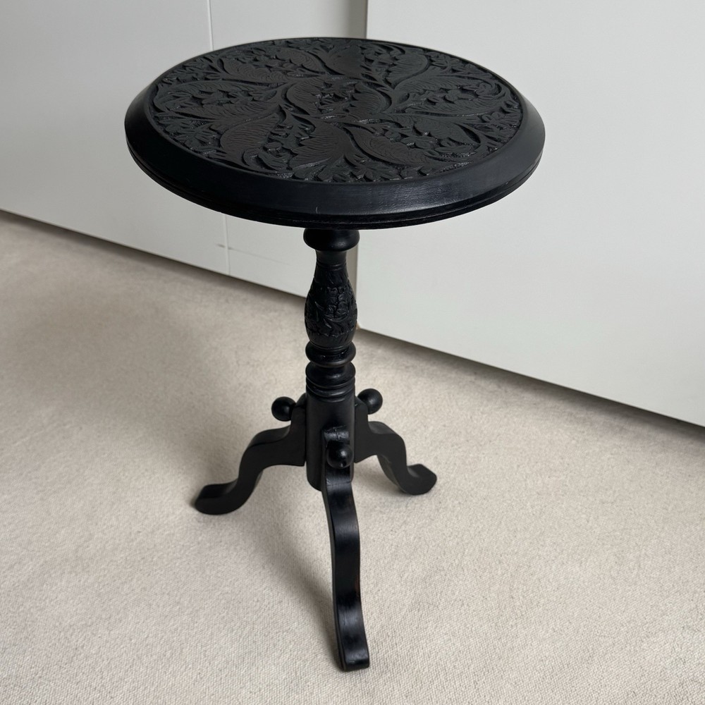 Vintage Side Wine Table Carved