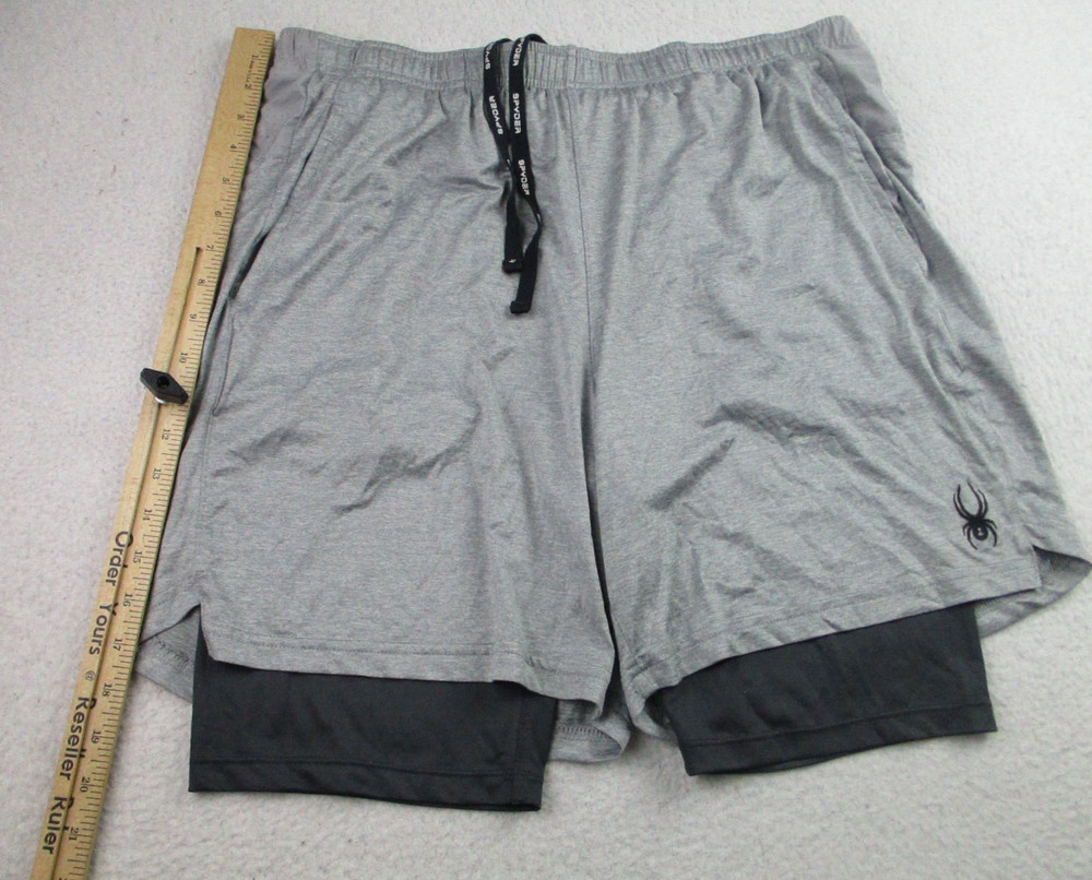 Spyder Proweb Mens L Gray Drawstring Stretch Lined Performance Training Athletic