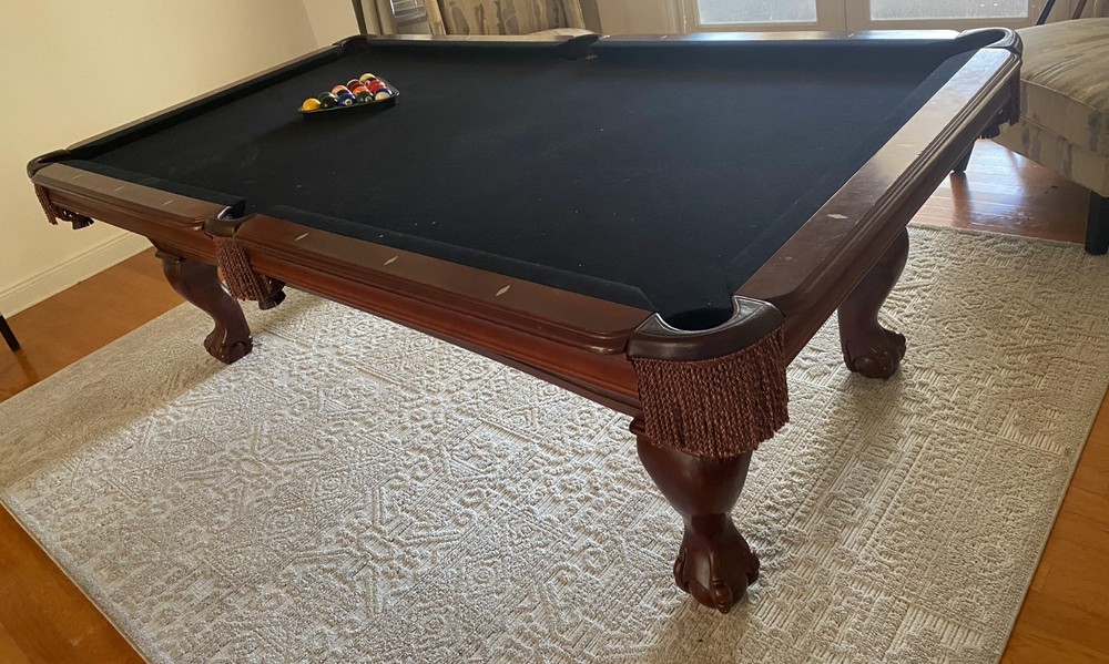 BERINGER KING GEORGE 8FT SOLID WOOD SLATE POOL TABLE