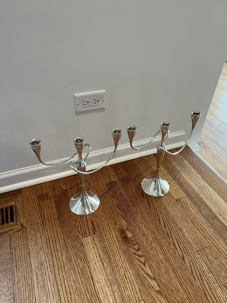 International Sterling Twisted Candelabras Pair
