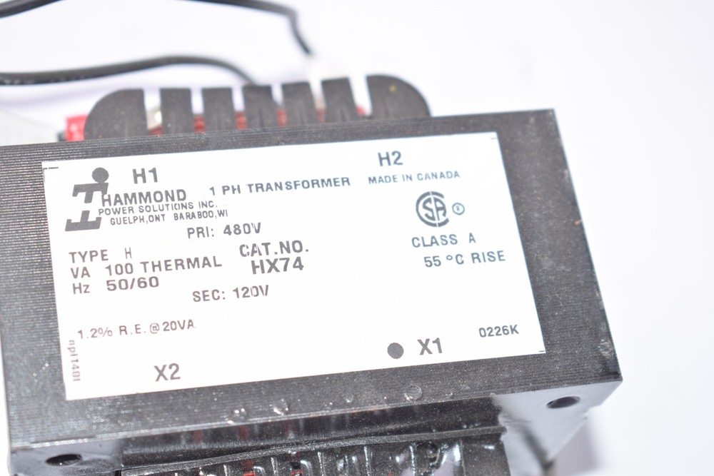 Hammond Power Solutions HX74 1 PH Transformer Type H Class A 120V